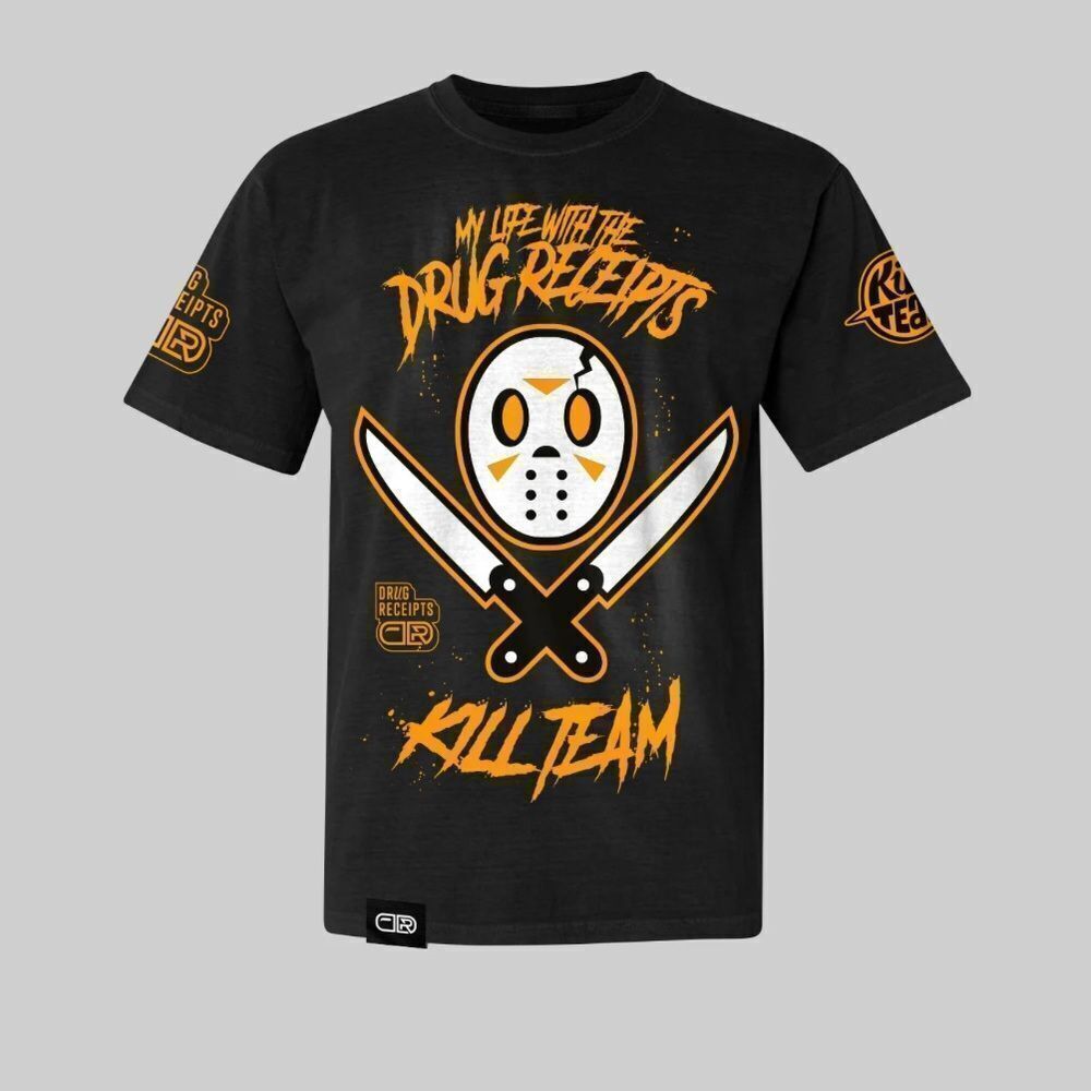 Drug‎ Receipts Kill Team Mask T-shirt - Black (Halloween) XL NWT IN PKG